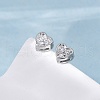 Clear Cubic Zirconia Heart Stud Earrings EJEW-K093-24P-2
