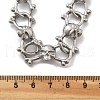 304 Stainless Steel Skull Link Chain Necklaces for Women Men NJEW-A043-03P-5
