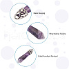 Fashewelry 12Pcs Bullet Natural Amethyst Pendants G-FW0001-11-4