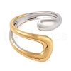304 Stainless Steel Open Cuff Rings for Women RJEW-Z058-03G-2