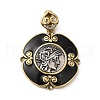 Brass with Cubic Zirconia & Enamel Pendants KK-Z033-06AS-1