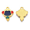 Rack Plating Alloy Enamel Pendants ENAM-S122-63G-2