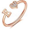 Adjustable Brass Rhinestone Cuff Rings FS-WG29D83-21-1