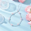 Natural Rose Quartz & Glass Seed Round Beaded Phone Hand Strap Chains HJEW-JM03363-03-1