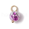Drawbench & Baking Painted Glass Pendants PALLOY-JF03540-02-3