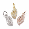 Brass Micro Pave Cubic Zirconia Charms ZIRC-F111-17-1