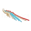 Glass Seed Beaded Tassels Pendants PALLOY-MZ00659-01-3