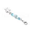 Ocean Theme Alloy Charm & Glass Beads Pendant Decorations HJEW-JM03156-03-4