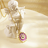 Stylish Stainless Steel Enamel Evil Eye Pendant Necklace for Women's Daily Wear ZP5977-1-1