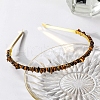 Wire Wrapped Natural Tiger Eye Chip Hair Bands PW-WG27230-18-1