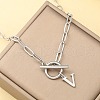 Stainless Steel Paperclip Chain Initial Necklaces with OT Clasps WGD6039-22-1