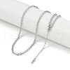 Rack Plating Brass Textured Cable Chain Necklaces for Women NJEW-K382-06P-1