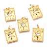 Brass Micro Pave Clear Cubic Zirconia Pendants ZIRC-O036-53G-1