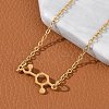 304 Stainless Steel Chemical Symbol Pendant Necklaces NJEW-Z073-03G-03-3