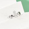 Brass Micro Pave Cubic Zirconia Adjustable Cuff Rings for Women RJEW-C129-11P-3