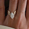 Brass Micro Pave Cubic Zirconia Stackable Open Finger Ring Sets OR8163-2