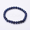 Natural Lapis Lazuli(Dyed) Beaded Stretch Bracelets BJEW-F202-04-6