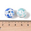 10Pcs Opaque Printed Acrylic Beads OACR-S146-02-3