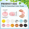 WADORN 120Pcs Flat Round Food Grade Eco-Friendly Silicone Beads SIL-WR0001-04B-2