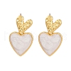 Rack Plating Heart Brass Stud Earrings for Women EJEW-C125-26G-01-4