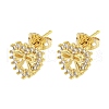 Brass Micro Pave Cubic Zirconia Ear Studs EJEW-P261-27A-G-1