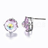 Brass Stud Earrings GLAA-S193-039A-P-3