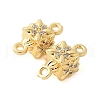 Brass Micro Pave Cubic Zirconia Connector Charms KK-U056-18G-2