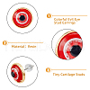 FIBLOOM 7 Pairs 7 Colors Resin Evil Eye Stud Earrings for Women EJEW-FI0001-71-4