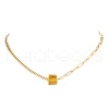 Electroplated Natural Quartz Hexagon Prism Pendant Necklaces NJEW-JN04996-05-2