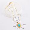 Vintage Oval Synthetic Turquoise Pendant Necklaces XH2096-5