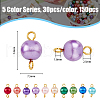 HOBBIESAY 150Pcs 5 Colors Glass Imitation Pearl Connector Charms FIND-HY0001-86-2