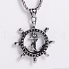 Stainless Steel Anchor & Helm Pendant Necklaces for Men ZG4441-3