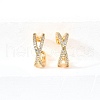 Brass Micro Pave Clear Cubic Zirconia Cuff Earrings EJEW-F370-26G-4