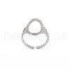 304 Stainless Steel Open Oval Wide Cuff Ring for Women RJEW-S405-167P-2