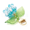Flower Acrylic & Glass Pearl Pendant Decorations HJEW-MZ00219-04-4