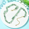 Natural Green Aventurine Chips Beaded Necklace NJEW-FZ00004-03-1