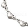 Non-Tarnish 304 Stainless Steel Heart Link Chain Bracelets for Women BJEW-K237-07P-2