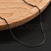Brass Rolo Chains Necklaces for Women NJEW-D302-45B-2