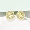 Brass Micro Pave Clear Cubic Zirconia Stud Earrings EJEW-P303-01B-G-2