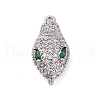 Brass Clear & Green Cubic Zirconia Connector Charms KK-P289-11P-1
