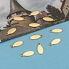 Oval Ion Plating(IP) 304 Stainless Steel Stamping Blank Tag Charms STAS-L159-07G-6