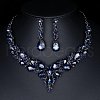 Teardrop Alloy Rhinestone Pendant Necklaces & Stud Dangle Earrings Sets WGA4CA9-11-1