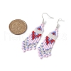 Iron with Glass Dangle Stud Earring EJEW-MZ00184-3
