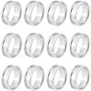 Unicraftale 12Pcs Stainless Steel Grooved Finger Ring Settings STAS-UN0038-94B-1
