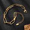 304 Stainless Steel Chain Bracelets BJEW-P351-01A-G-2