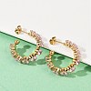 C-Shaped 304 Stainless Steel Rhinestone Stud Earrings EJEW-M105-07G-02-2