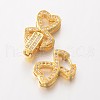 Heart Brass Micro Pave Cubic Zirconia Fold Over Clasps ZIRC-I014-71G-FF-3