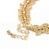 Clear Cubic Zirconia Butterfly Link Chain Bracelet BJEW-B068-05-2