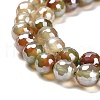 Electroplated Natural Agate Round Beads Strands G-L598-A01-01A-4