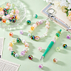   60Pcs 10 Colors UV Plating Opaque Crackle Two-tone Acrylic Beads MACR-PH0001-86-5